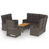 vidaXL Salon de jardin 4 pcs avec coussins Gris R&eacute;sine tress&eacute;e