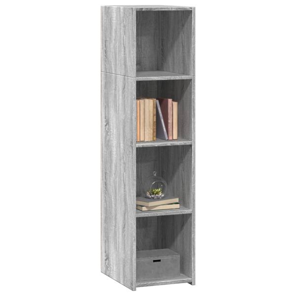 vidaXL Buffet sonoma gris 30x41x124 cm bois d'ing&eacute;nierie