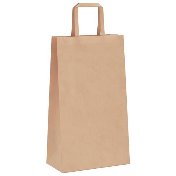 vidaXL Sacs en papier 250 pcs avec poign&eacute;es marron 21x11x36 cm