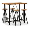 vidaXL Ensemble de bar 5 pcs Bois de r&eacute;cup&eacute;ration massif