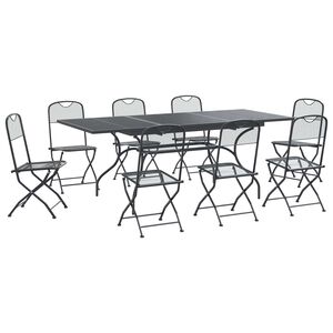 vidaXL Ensemble de salle &agrave; manger pour jardin 9 pc Anthracite