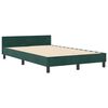 vidaXL Lit &agrave; ressorts avec t&ecirc;te de lit Vert fonc&eacute; 120 x 200 cm Velours