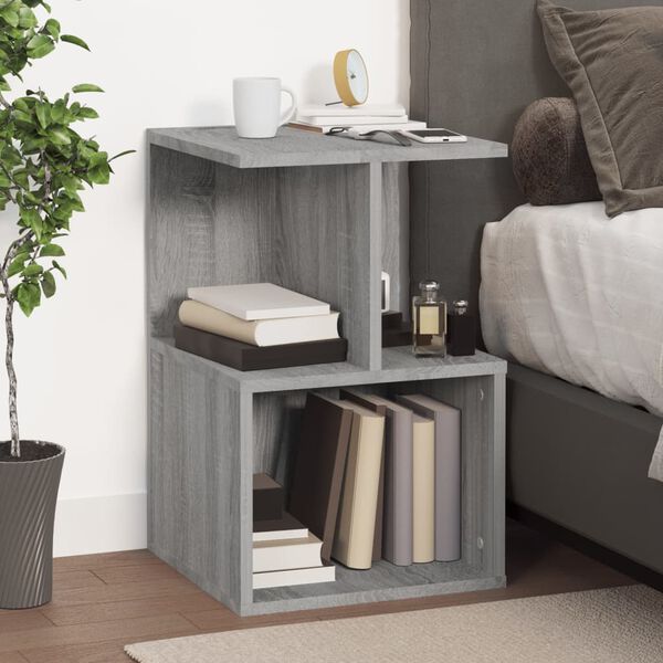 vidaXL Table de chevet Sonoma gris 35x35x55 cm Bois d'ing&eacute;nierie