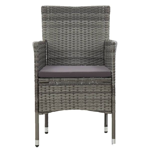 vidaXL Ensemble &agrave; manger d'ext&eacute;rieur 5pcs Gris R&eacute;sine tress&eacute;e et verre