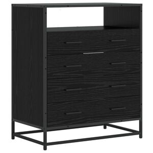 vidaXL Armoire &agrave; tiroirs 4-Tiroir Ch&ecirc;ne noir 70 x 41 x 83,5 cm