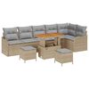 vidaXL Ensemble de canap&eacute; de jardin avec coussin 9 pcs Beige polyrotin