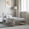 vidaXL Cadre de lit m&eacute;tal sans matelas avec t&ecirc;te de lit blanc 90x200cm