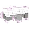 vidaXL Ensemble de canap&eacute; de jardin avec coussin 8 pcs Gris Poly rotin