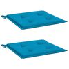 vidaXL Coussins de chaise jardin lot de 2 bleu 40x40x4 cm tissu oxford