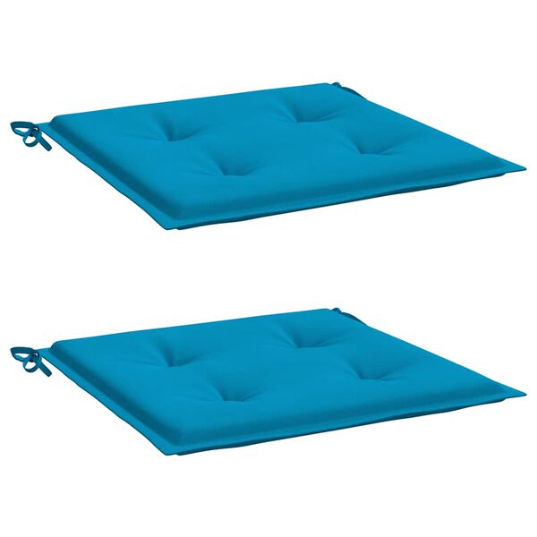 vidaXL Coussins de chaise jardin lot de 2 bleu 40x40x4 cm tissu oxford