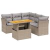 vidaXL Salon de jardin avec coussins 5 pcs beige r&eacute;sine tress&eacute;e