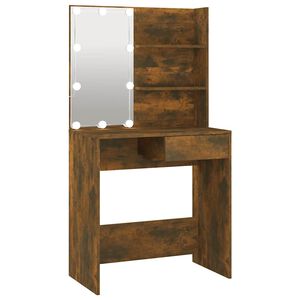 vidaXL Coiffeuse avec LED Ch&ecirc;ne fum&eacute; 74,5x40x141 cm