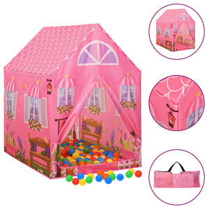 vidaXL Tente de jeu pour enfants avec 250 balles Rose 69x94x104 cm