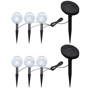 vidaXL Lampes de jardin &agrave; LED 6pcs Ancrage &agrave; piquet et panneau solaire