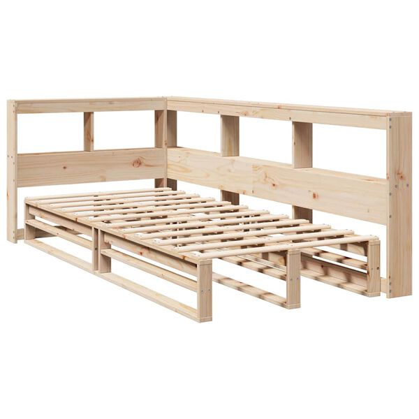 vidaXL Lit biblioth&egrave;que sans matelas 90x200 cm bois de pin massif