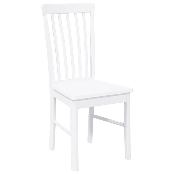 vidaXL Chaises à manger 2 pcs blanc bois massif caoutchouc