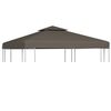 vidaXL Toile sup&eacute;rieure de belv&eacute;d&egrave;re 2 niveaux 310 g/m&sup2; 3x3 m Taupe