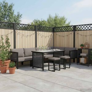vidaXL Salon de jardin 9 pcs avec coussins R&eacute;sine tress&eacute;e Anthracite