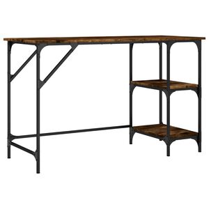 vidaXL Bureau ch&ecirc;ne fum&eacute; 120x50x75 cm m&eacute;tal et bois d'ing&eacute;nierie