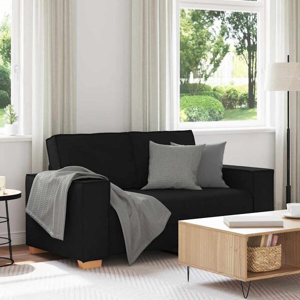 vidaXL Canap&eacute; 2 places Noir 160x78x84 cm Tissu