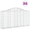 vidaXL Paniers &agrave; gabions arqu&eacute;s 6 pcs 200x30x100/120 cm Fer galvanis&eacute;