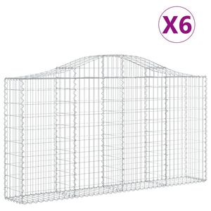 vidaXL Paniers &agrave; gabions arqu&eacute;s 6 pcs 200x30x100/120 cm Fer galvanis&eacute;