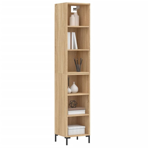 vidaXL Buffet haut Ch&ecirc;ne sonoma 34,5x32,5x180 cm Bois d'ing&eacute;nierie