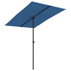 vidaXL Parasol de jardin avec m&acirc;t en aluminium 2x1,5 m Bleu azur&eacute;