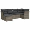 vidaXL Salon de jardin 6 pcs avec coussins gris r&eacute;sine tress&eacute;e
