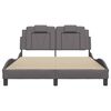 vidaXL Cadre de lit Viana avec LED sans matelas gris 120x200 cm