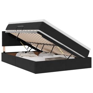 vidaXL Lit de rangement LED avec matelas Noir 140 x 190 cm Velours