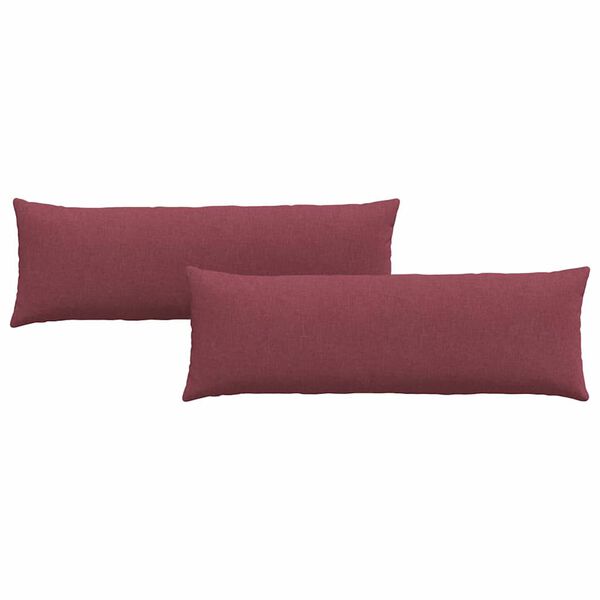 vidaXL Coussins de canap&eacute; 2 pcs Bordeaux 120 x 40 cm tissu