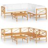 vidaXL Salon de jardin 6 pcs avec coussins cr&egrave;me Bois de teck solide
