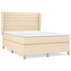 vidaXL Sommier &agrave; lattes de lit avec matelas Cr&egrave;me 140x190 cm Tissu