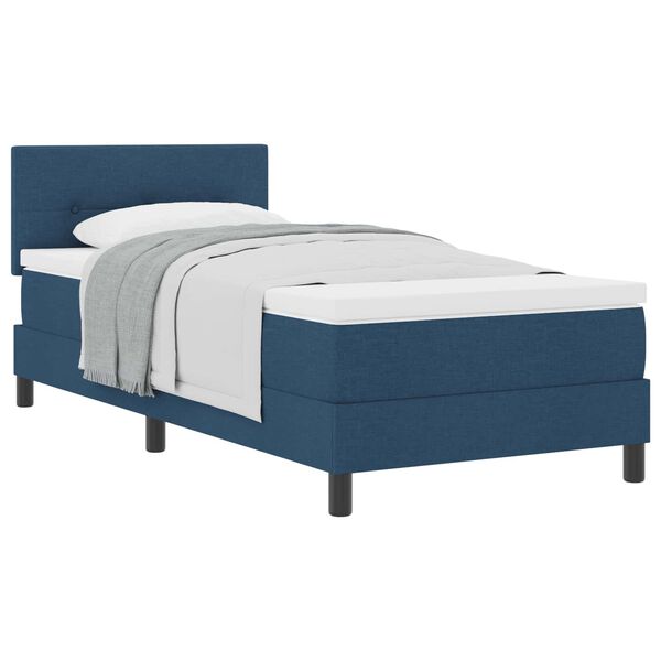 vidaXL Lit &agrave; ressorts avec matelas Bleu 80 x 200 cm tissu