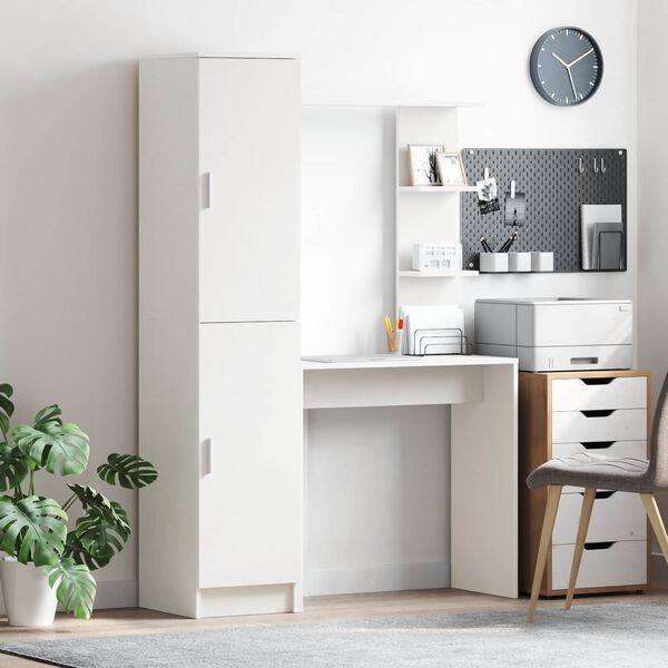 vidaXL Bureau 2 pcs Blanc