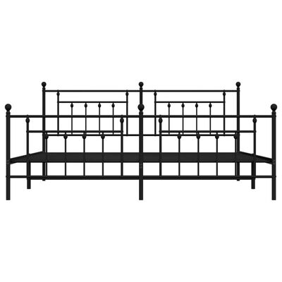 vidaXL Cadre de lit métal sans matelas avec pied de lit noir 200x200cm