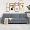 vidaXL Canap&eacute; &agrave; 3 places Gris fonc&eacute; 210 cm Velours