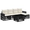 vidaXL Ensemble de canap&eacute; de jardin 6 pc Noir et blanc cr&egrave;me polyrotin