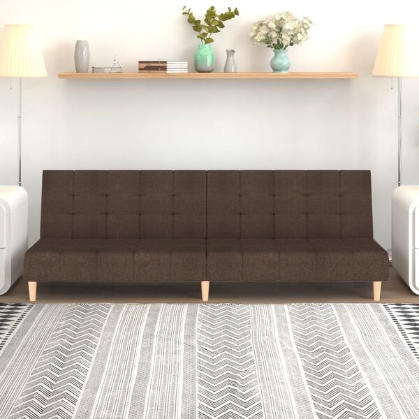 vidaXL Canap&eacute;-lit &agrave; 2 places Taupe Tissu