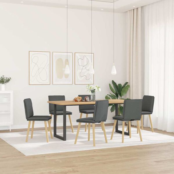 vidaXL Chaises &agrave; manger lot de 6 gris fonc&eacute; tissu