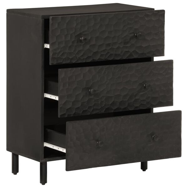 vidaXL Armoire lat&eacute;rale noir 60x33x75 cm bois massif de manguier