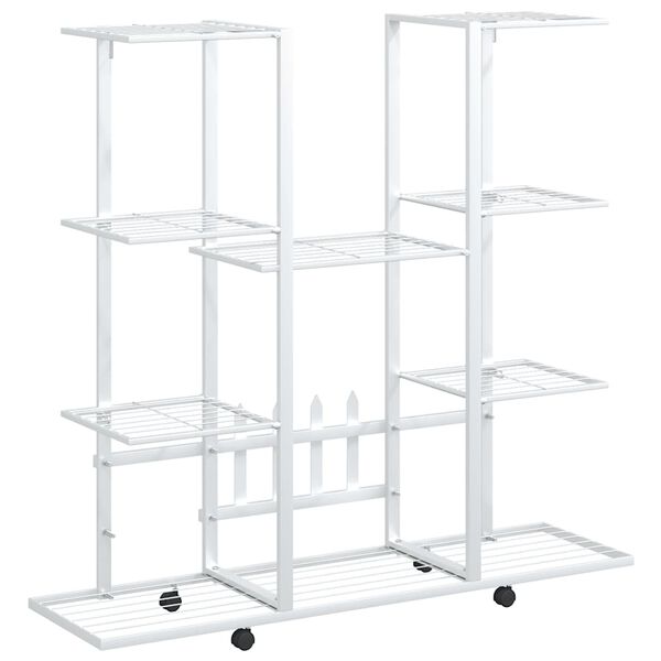 vidaXL Jardini&egrave;re avec roues 94,5x24,5x91,5 cm Blanc Fer