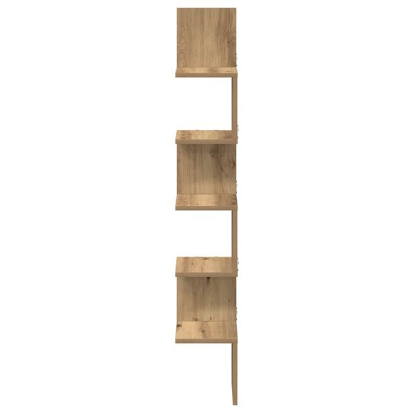 vidaXL &Eacute;tag&egrave;re d'angle murale ch&ecirc;ne artisanal 20x20x127,5 cm