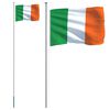 vidaXL Drapeau de l'Irlande et m&acirc;t 6,08 m Aluminium