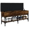 vidaXL Banc &agrave; chaussures ch&ecirc;ne fum&eacute; 102x32x45 cm bois d'ing&eacute;nierie