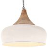 vidaXL Lampe suspendue industrielle Blanc Fer et bois solide 45 cm E27