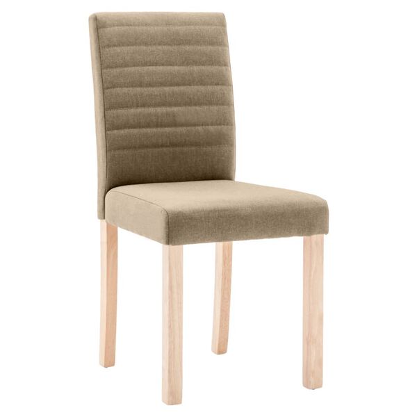 vidaXL Chaises &agrave; manger lot de 2 taupe tissu