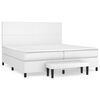 vidaXL Sommier &agrave; lattes de lit avec matelas Blanc 200x200cm Similicuir