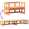 vidaXL Canapé de jardin extensible cire marron bois massif de pin